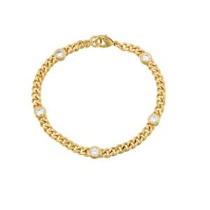 Lili Claspe CZ Gold Chain Link Bracelet